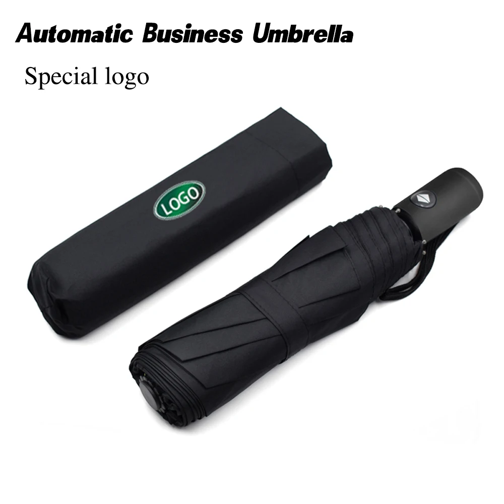 

For Land Rover Umbrella Folding Black Bumbershoot Car Logo Automatic Business Umbrella Sunshade Parasol Windproof Man