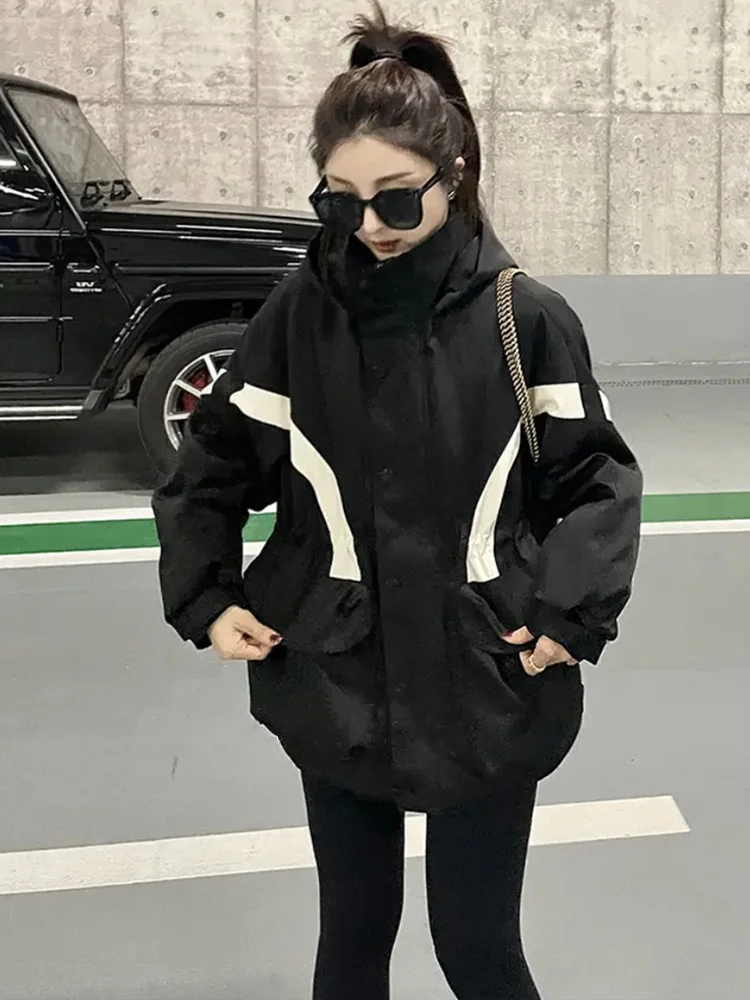 Пуховик-карго с хлопковой подкладкой женская зимняя одежда 2024 новые модные