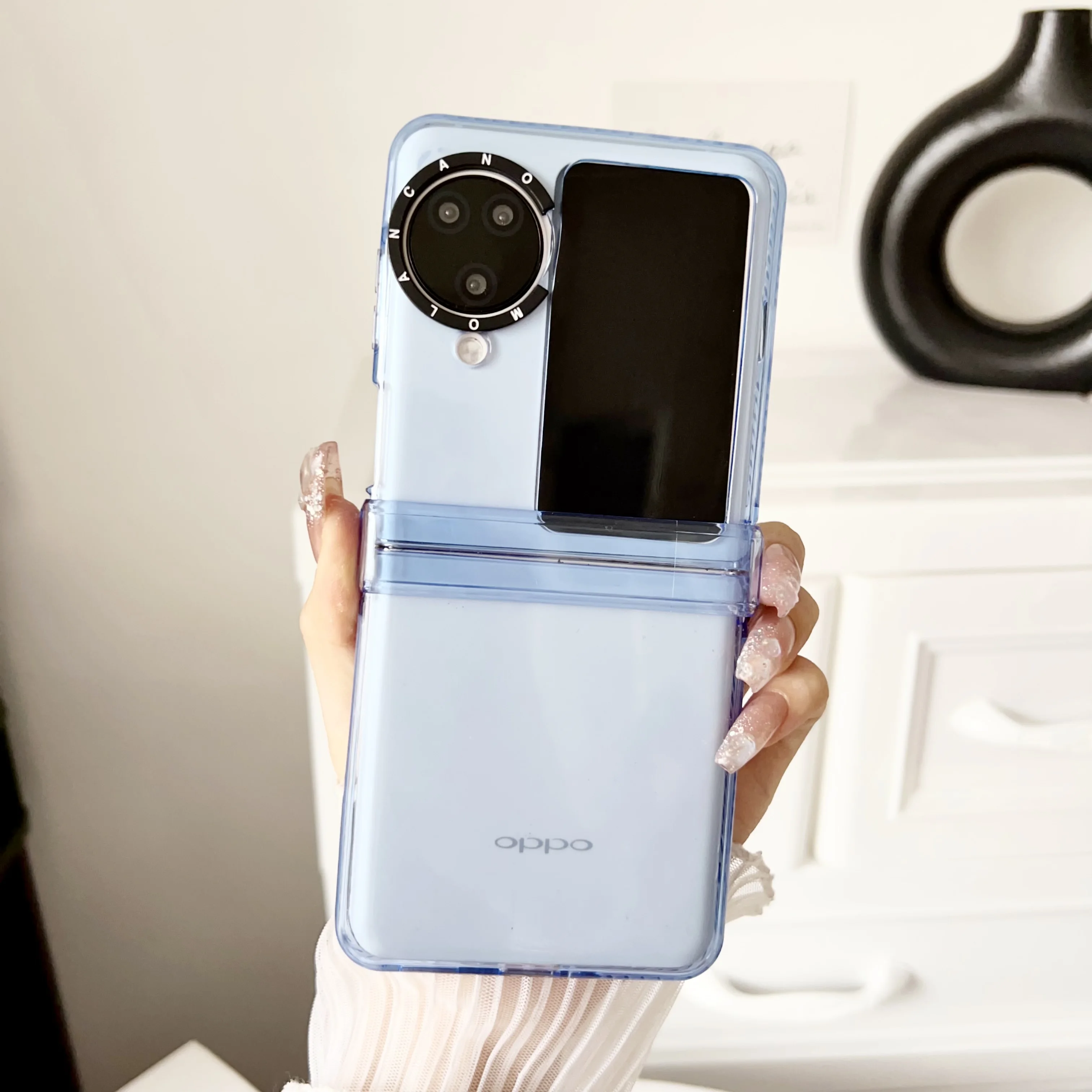 Складной чехол для OPPO Find N3 N2 Flip N3flip N2flip 5G Цветовая прозрачная петля все включено