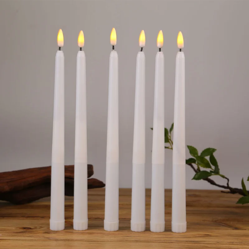 

2pc Flameless Pointed Candle Light Long Christmas LED Candle Battery Powered Decorative Church Flickering Candle Light for Event