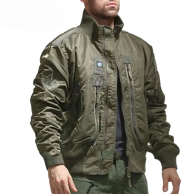 Cool Army Tactical Stand Collar Flight Men's Jacket Jean Jacket Men Winter Jacket Bomber Jacket Men Combat Jacket