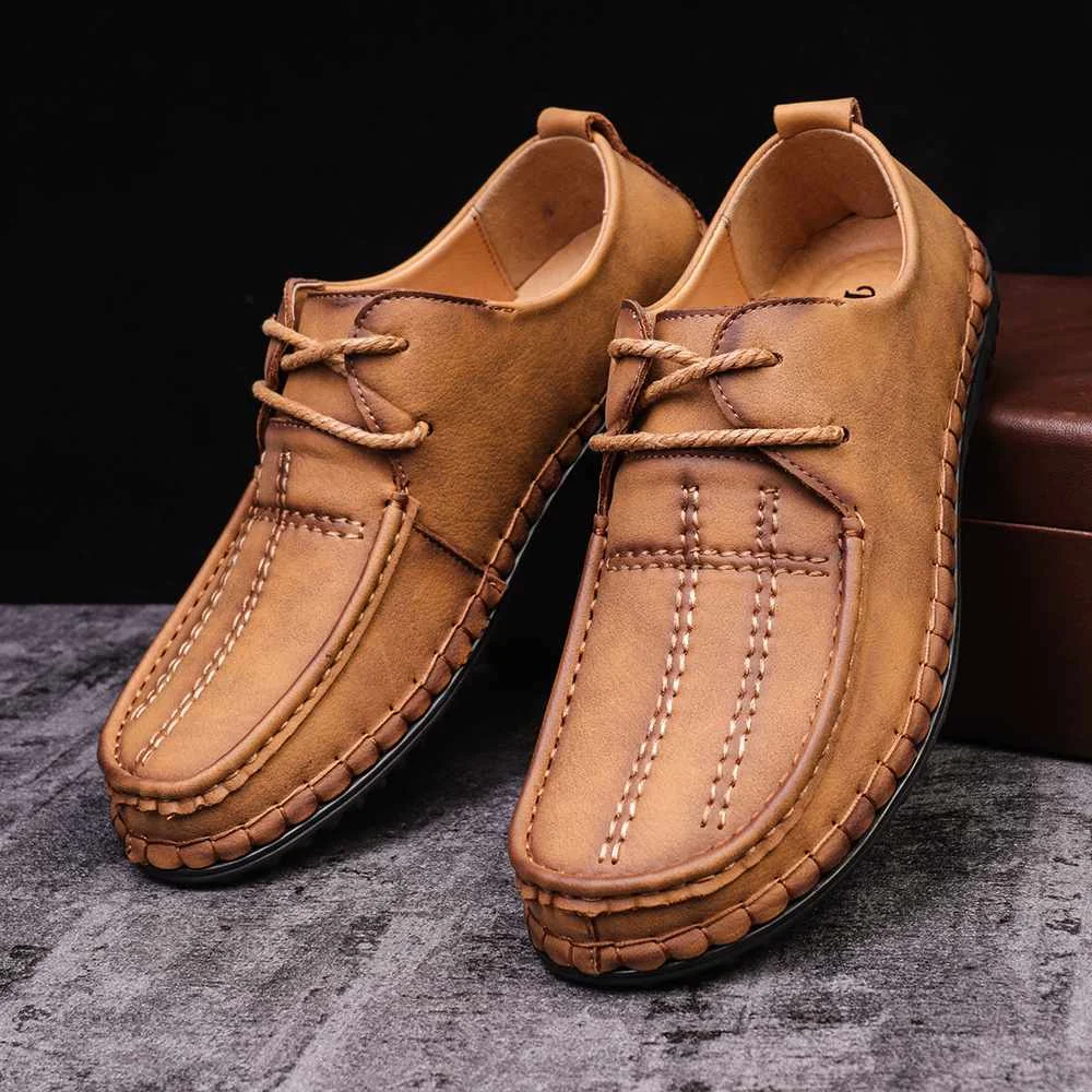 

Menico 2022 New Men Hand Stitching Flat Loafers Comfort Microfiber Leather Soft Luxury Casual Office Work Shoes Large Size39-48