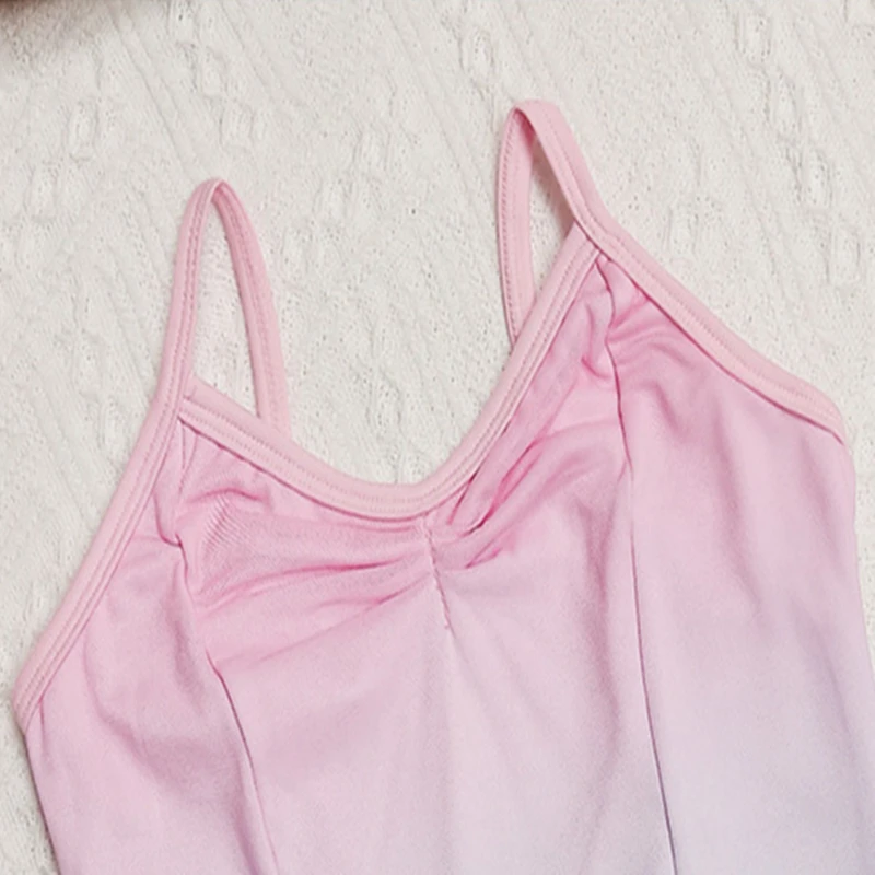 Балетные трико для девочек без рукавов с градиентом цвет балерины костюм детей