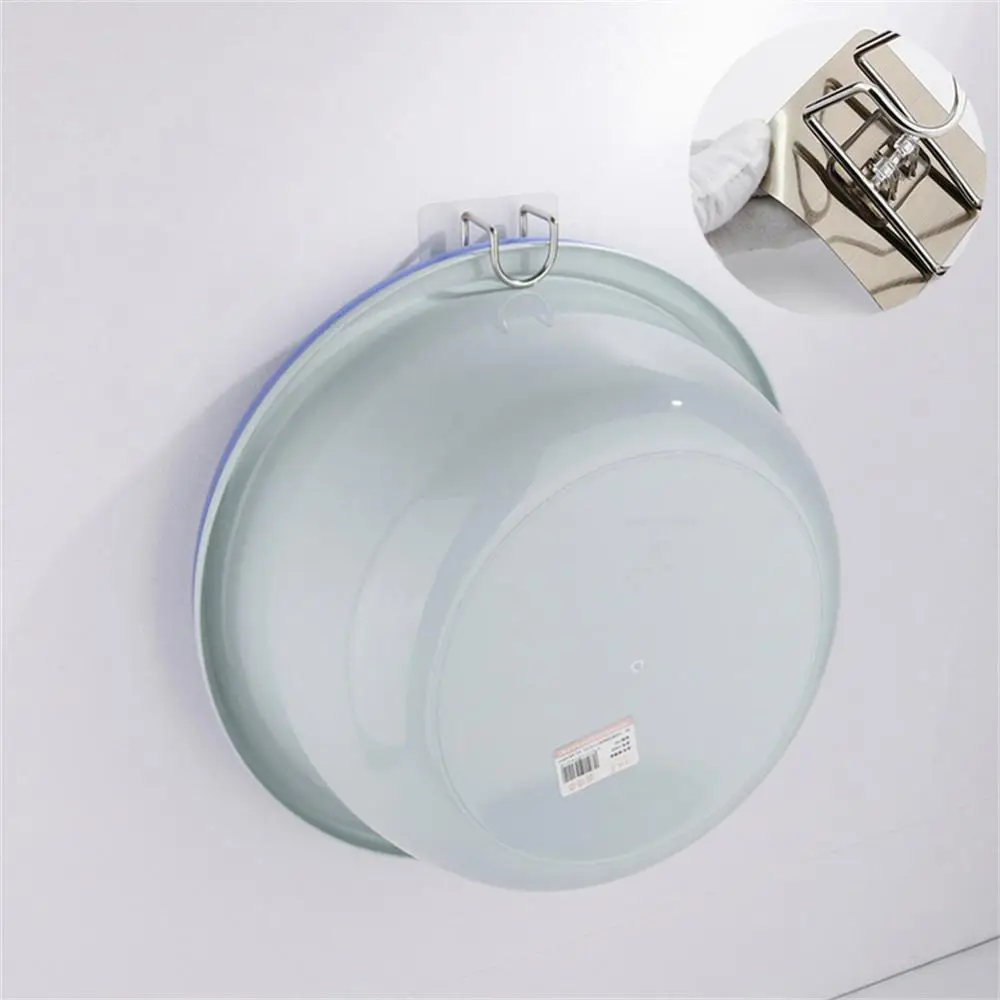 

Punch-Free Sticky Bathroom Kitchen Traceless Washbasin Save Space Organizer Wall Mount Hook Holder Adhesive Storage Rack