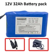 new portable super 12v 32000mah battery rechargeable lithium ion battery pack capacity dc 12 6v 32ah cctv cam monitor charger