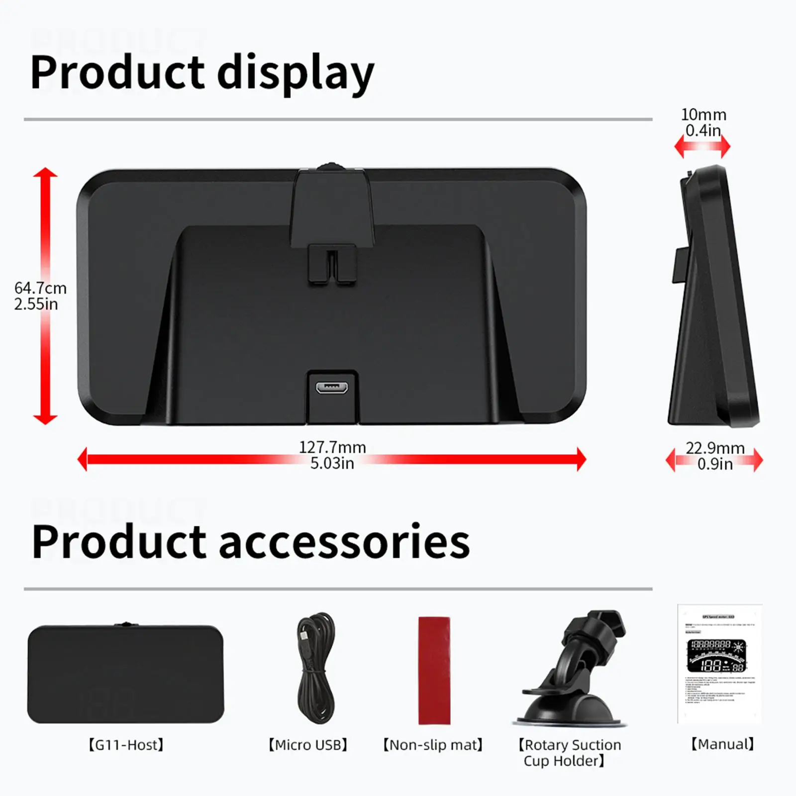 HUD GPS Speed Автомобильный универсальный режим Проекционный дисплей для проекции