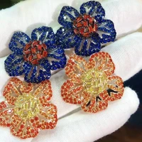 kellybola female luxury crystal round drop earrings vintage bloom flower wedding jewelry white zircon stone earrings for women