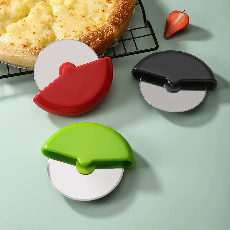 

Stainless steel Pizza cutter round roller knife baking tool kitchen modern simplicity