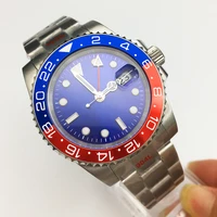 gmt watch automatic 40mm mens mechanical watch stainless steel case luminous dial oyster strap