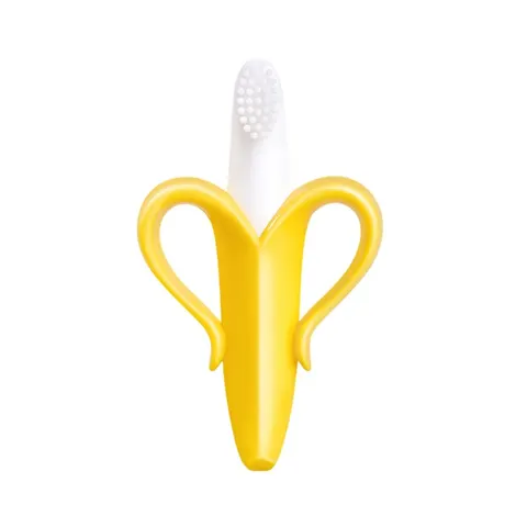 Безопасный Прорезыватель для зубов в форме банана, детский силиконовый Прорезыватель для зубов, не содержит Бисфенол А, силиконовое жевательное кольцо для зубов