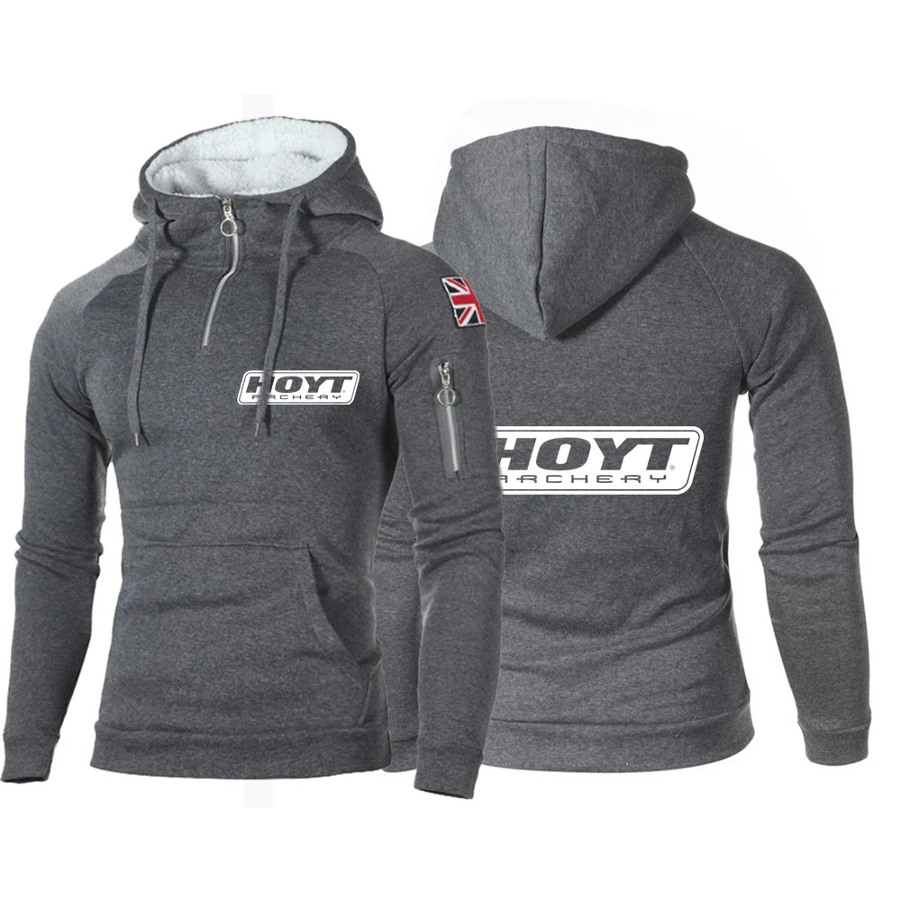 

2023 HOYT Archery Huntinger Bows Sweater Men Fashion Hoody Large Size Warm Fleece Coat Sweater Hooded Sweat Shirts Pull Pullover