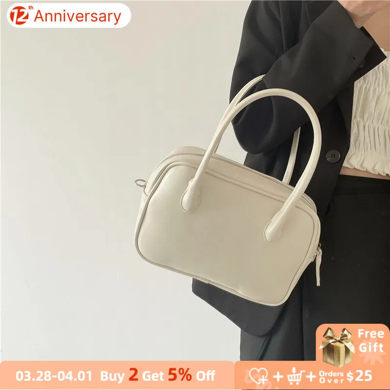 

Solid Color PU Leather Women Shoulder Bag Fashion Designer Ladies Top Handle Crossbody Bags Female Daily Small Tote Handbags