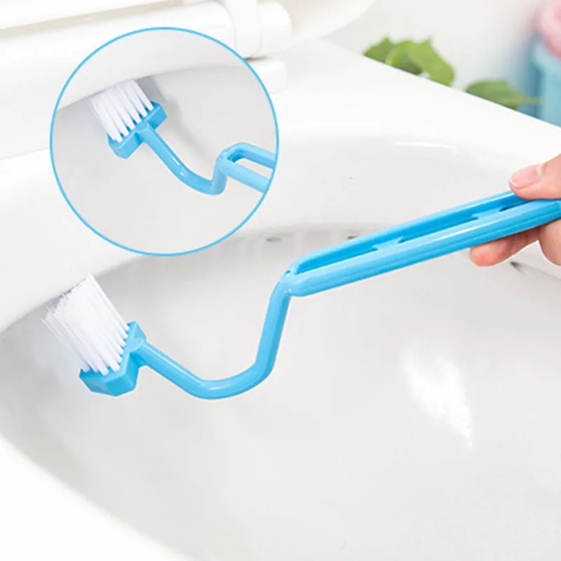 

Hygienic Cleaning Brush Bathroom Cleaning Accessories Toilet Portable Brush Corner Brush 1Pcs Flexion Handle Scrubber Curved