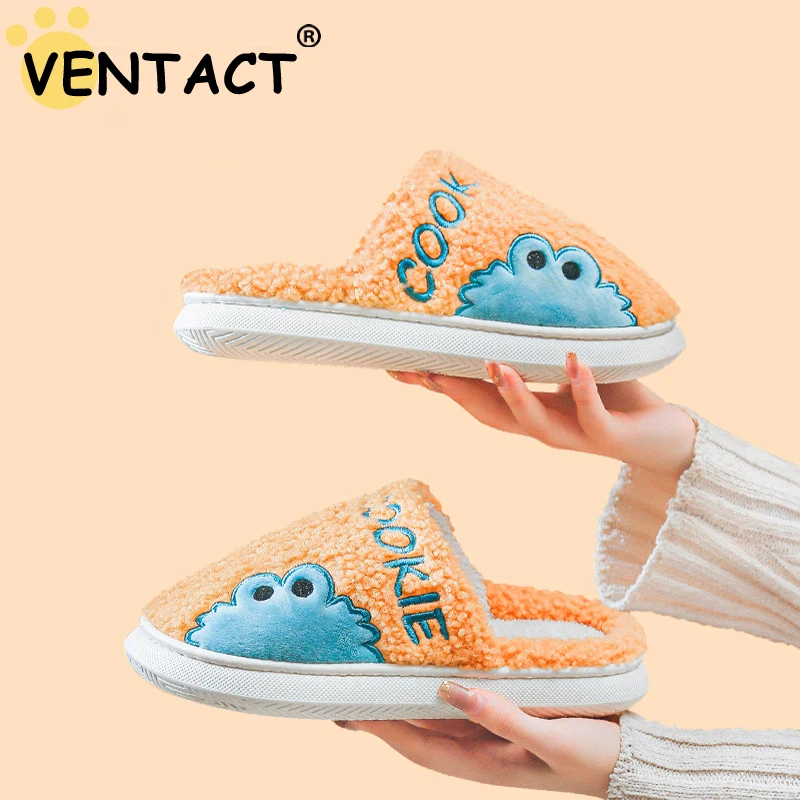 

VENTACT Women Winter Slippers Warm Plush Fur Cartoon Shoes Men Casual Home Non-Slip Cotton Slipper Couple Outdoor Fuzzy Shoes