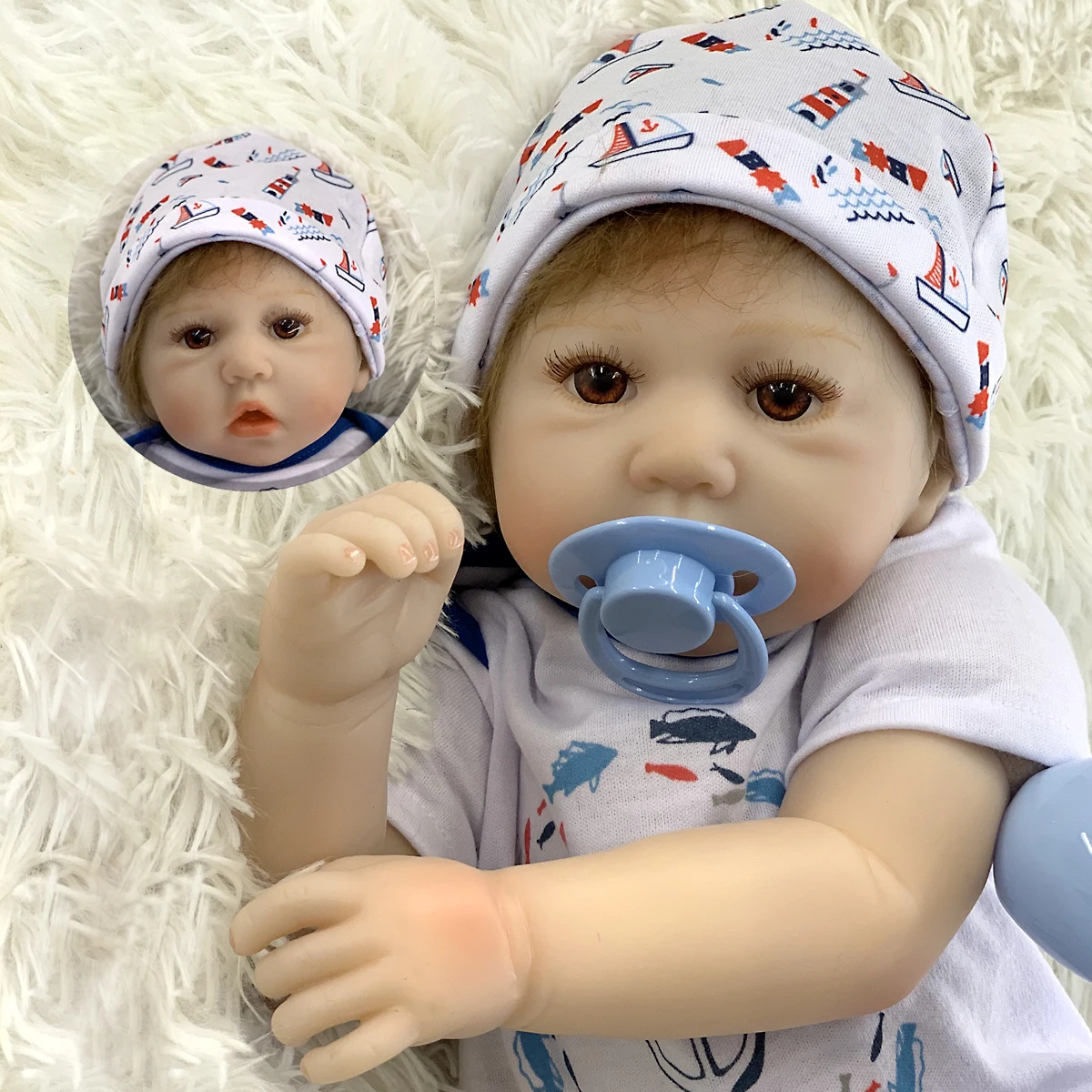 

Saskia 20 Inch Bebe Newborn Doll Boy Handmade Vinyl Painted Lifelike Reborn Doll реборн девочка bonecas infantil meninas