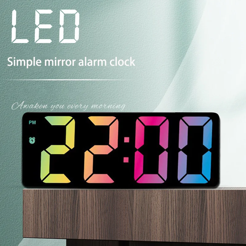Color Fonts Led Alarm Clock For Bedroom Electronic Led Deskt