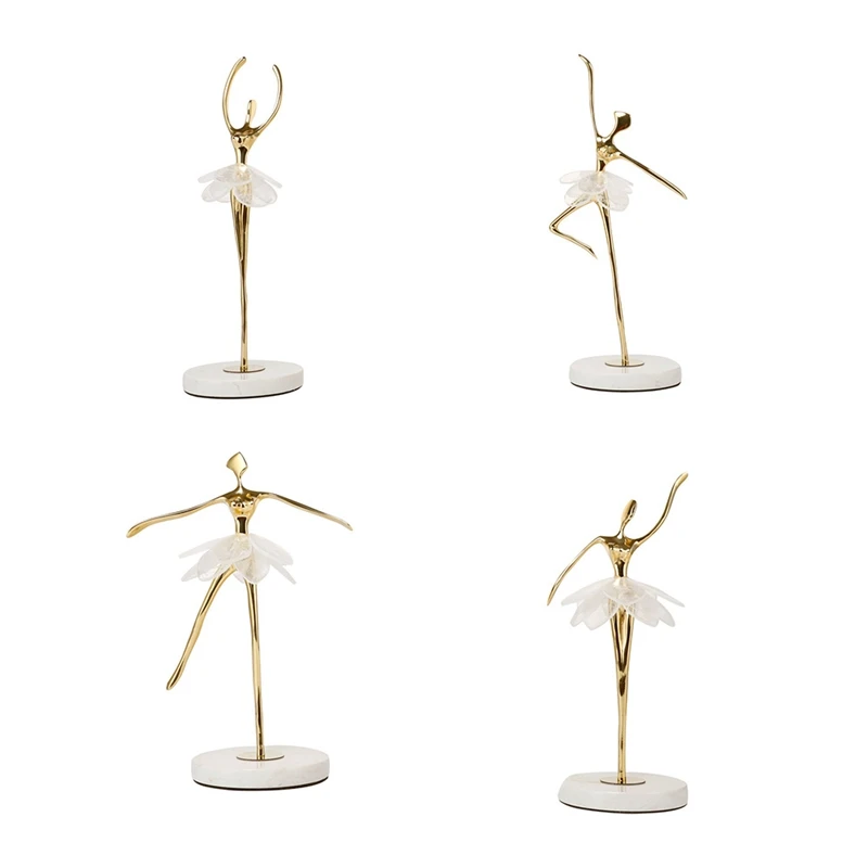 

JFBL Hot Nordic Luxury Copper Marble Base Ballet Girl Decoration Living Room Entrance Wine Cabinet Home Decoration Accessories