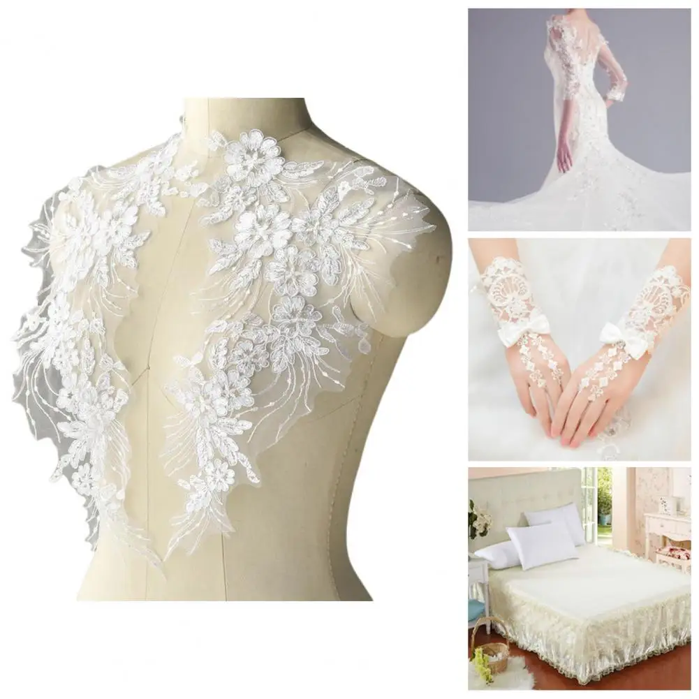 

Модный кружевной накладной воротник без деформации, с вырезами, устойчивый к разрыву, с блестками, цветочным узором, аппликация для вышивки, декоративная Кружевная аппликация