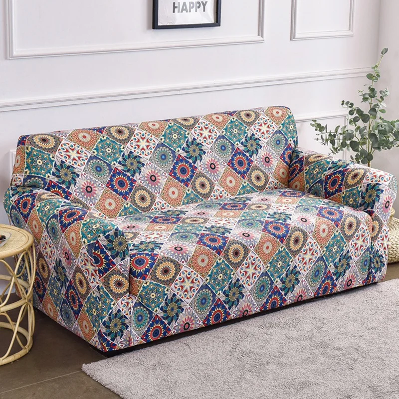 

1 2 3 4 Seater Bohemia Style Sofa Cover Stretch Spandex Sofa Slipcover Elastic Couch Covers for Living Room Furniture Protector
