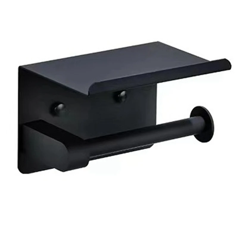 

1 Piece Toilet Paper Holder Paper Holder For Bathroom Matte Black Toilet Paper Holder Wall Mount