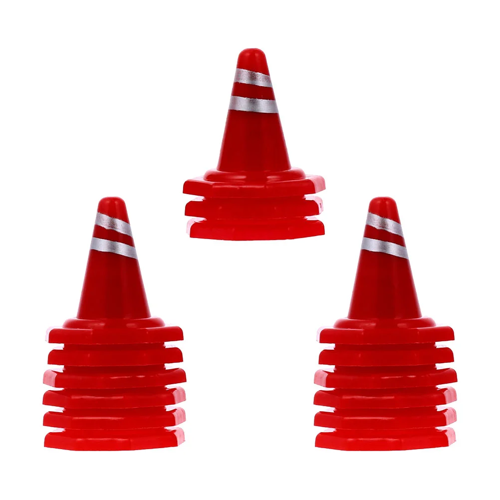 

30 Pcs Sandbox Barricades Simulation Road Cone Plastic Traffic Sign Table DIY Signs Cones Roadblock