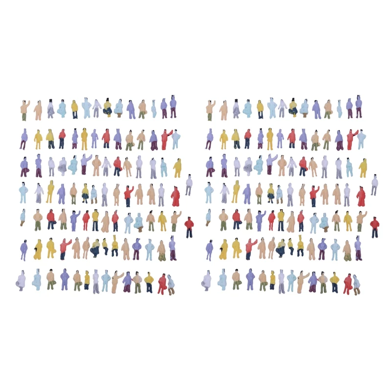 

New 200Pcs Painted Model Train People Figures Scale N (1 To 150)