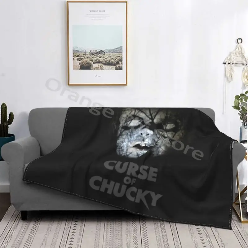 

3D Printed Film Chucky Pattern Multifunctional Warm Flannel Blanket Bed Sofa Personalized Super Soft Warm Bed Cover