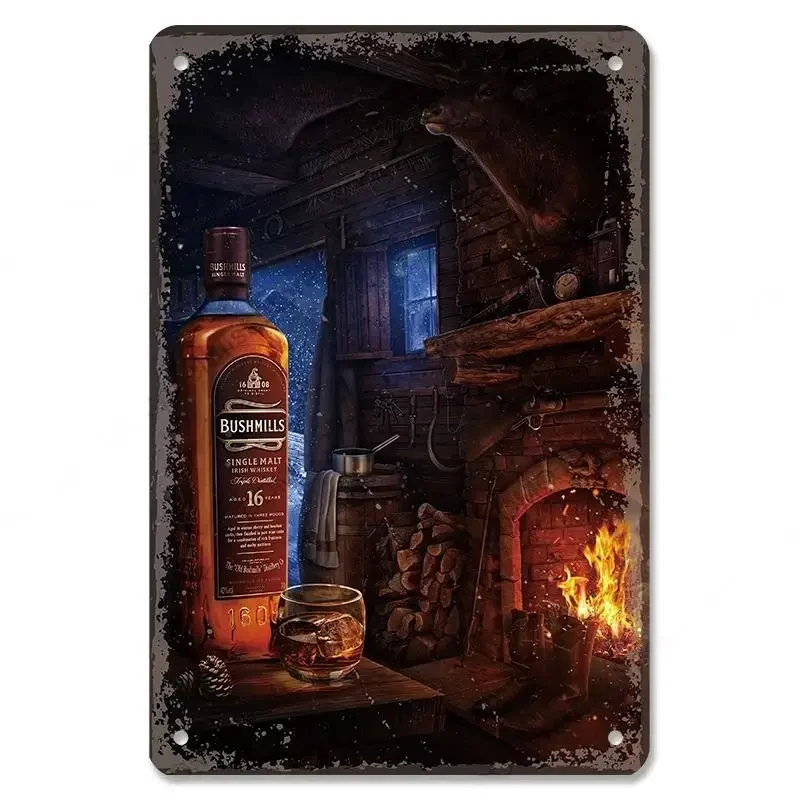 Винтажный Постер С Виски Металлическая Жестяная Вывеска Ведро Для Льда Сигара