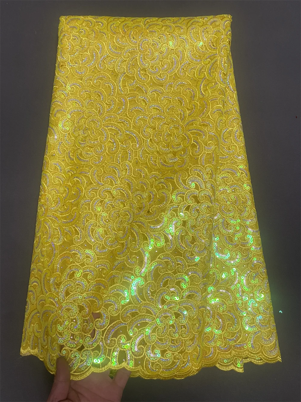 Нигерийская кружевная ткань 2024 высокое качество 5 ярдов золотая роскошная с