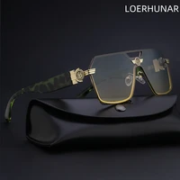 loerhunar new fashion large frame double beam sunglasses mens alloy pilot glasses outdoor uv and radiation proof sunglasses