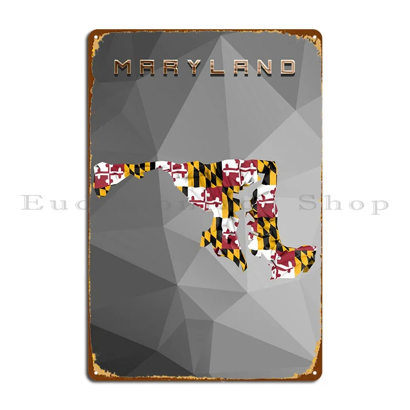 

Карта штата Мэриленд, металлический плакат с табличкой, клубный альбом, печатный жестяной знак, плакат