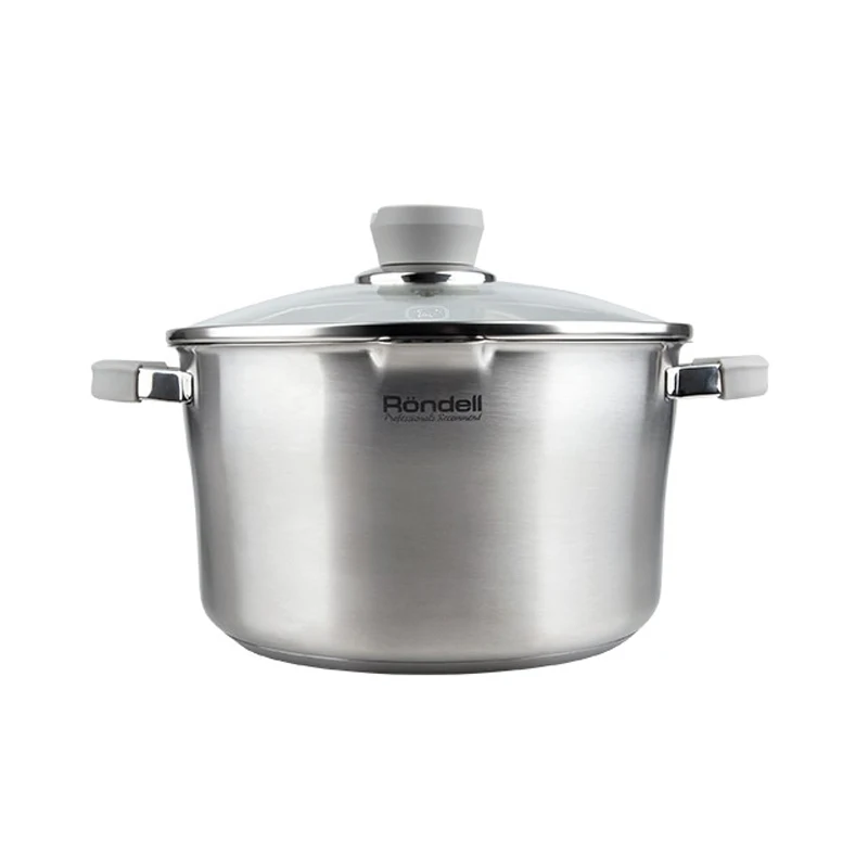 Кастрюля с крышкой Rondell Favory (5 6 л) RDS-742 (Диаметр 24 см объем 5.6 л нержавеющая сталь