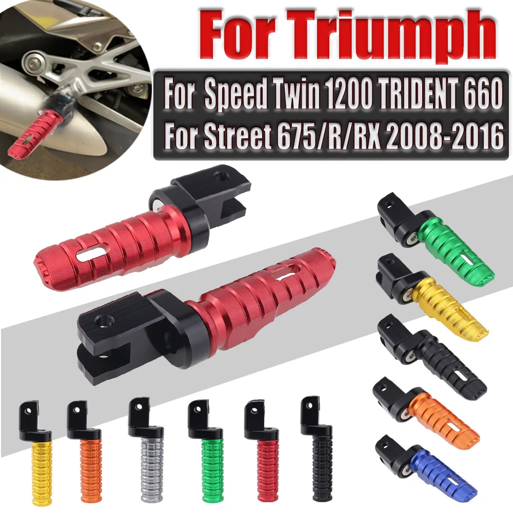 For Triumph Street Triple 675 R RX Speed Twin Triple 1200 RR Daytona 675 R Motorcycle Accessories Front Footrest Foot Pegs Pedal