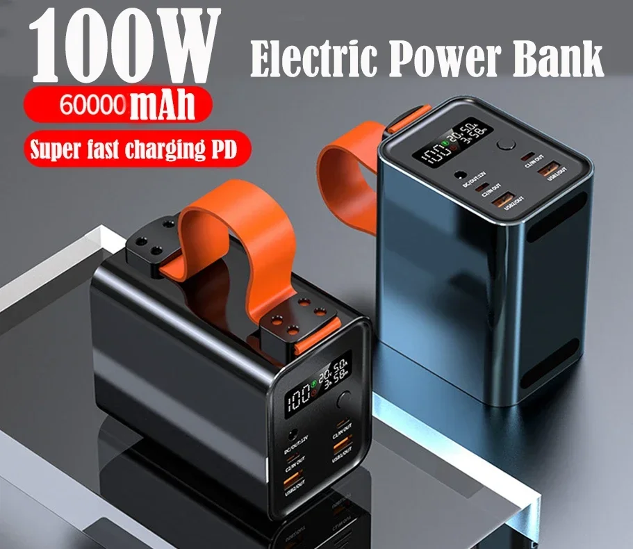 Супер быстрая зарядка PD100W двунаправленная Быстрая 60000 MAh большой емкости блокнот