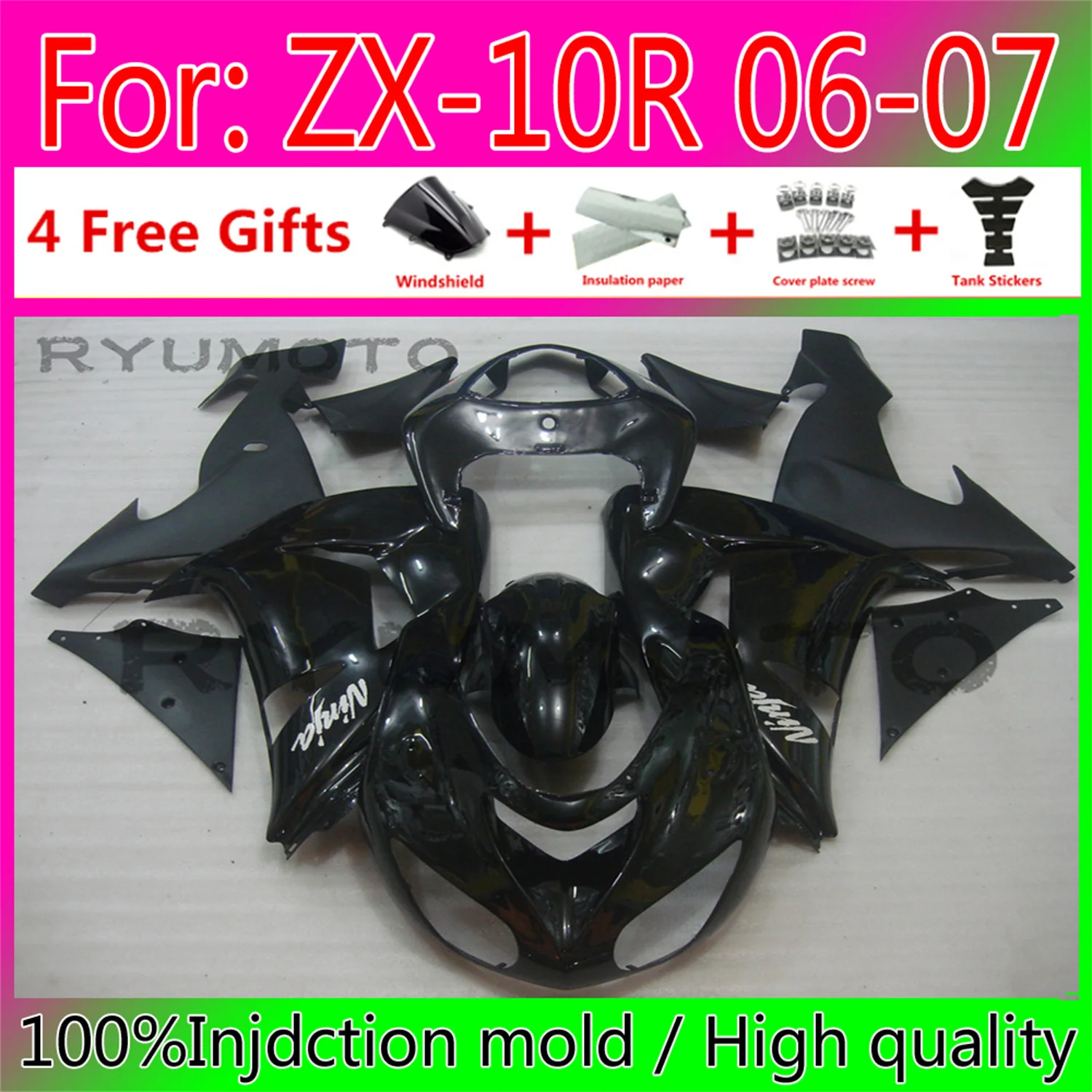 

Motorcycle ABS Injection Molding Bodywork Fairings For Kawasaki ZX10R 2006 2007 ZX10R 06 07 Plastic Fairing