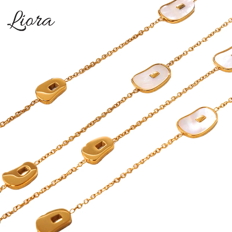 Liora модный длинный свитер-цепочка ожерелья из нержавеющей стали 316L ракушка звено