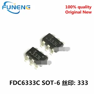 50PCS FDC6333C FDC6333 3333 SOT23-6 SOT-6 30V N & P-Channel PowerTrench