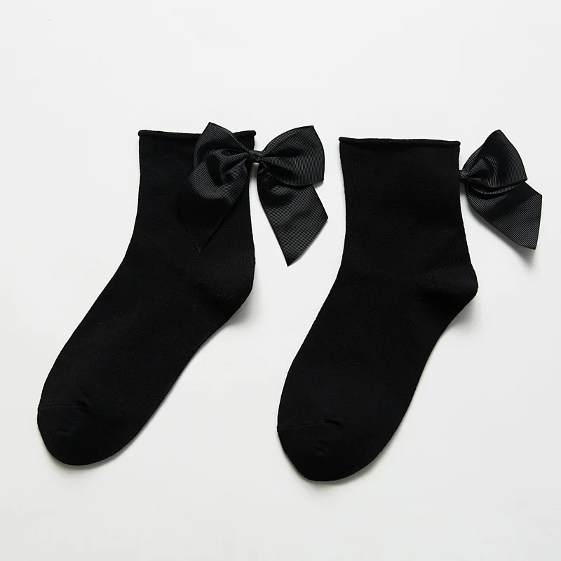 

Носки женские с бантом ярких цветов, милые короткие носки контрастных цветов в стиле ретро
