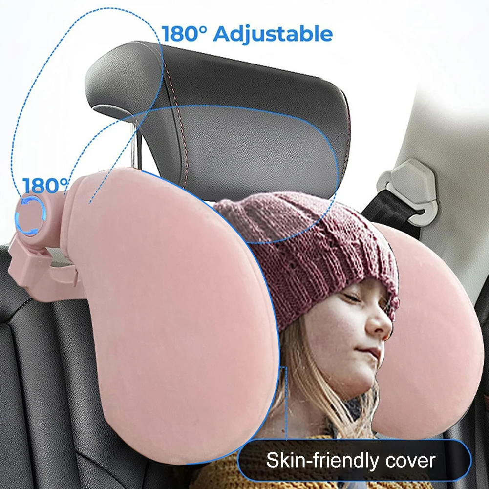 

Car Neck Headrest Pillow Cushion Car Seat Memory Foam Pad Sleep Side Head Telescopic Support on Cervical Spine for Adults Child