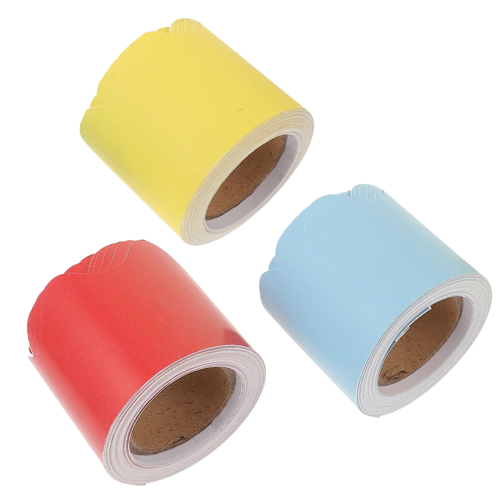 

3 Rolls Bulletin Board Decor Scalloped Borders Blackboard Decors Convenient Accessory Cartoon Replaceable Paper