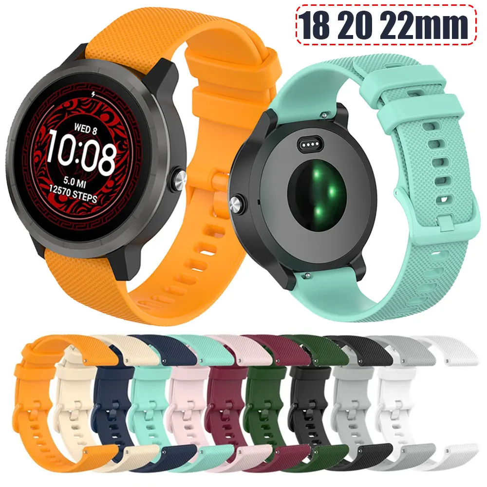 

Silicone Watch Strap For Garmin Vivoactive 3 4 4S Venu Vivomove HR Forerunner 245 645 Watchband Wrist Bracelet 18mm 20mm 22mm