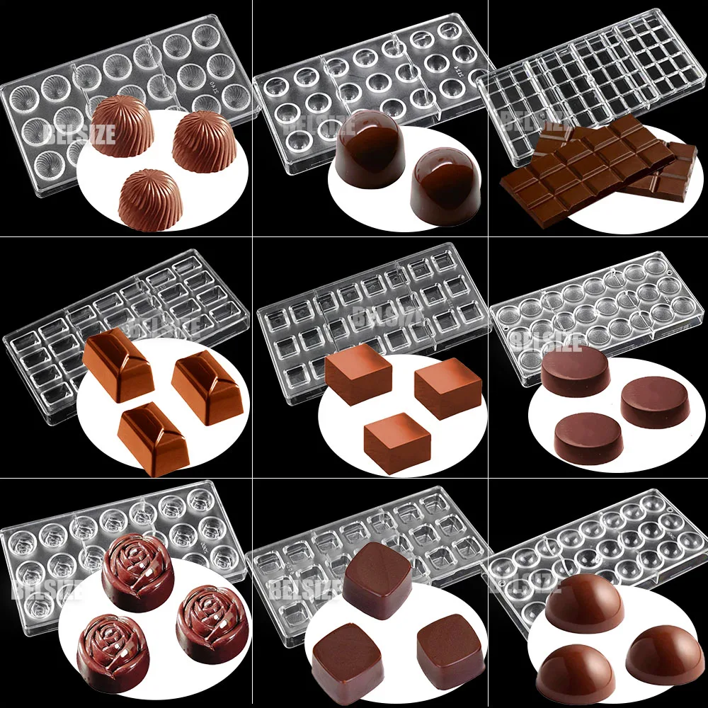 

30 Styles Polycarbonate Chocolate Molds Chocolate Bonbons Confectionery Baking Supplies Pastry Molds Cake decorating Tools