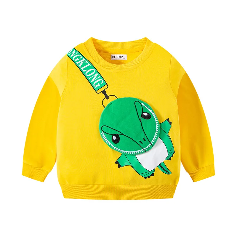 

Kids Sweatshirts New Spring and Autumn Children Cartoon Pullover 3D Dinosaur Boy's Top Clothing