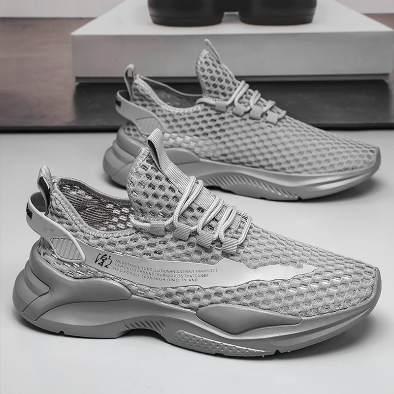 Breathable Men's Running Shoes Lightweight Male Sports Shoes Summer Flexible Men Walking Shoes Anti-slip Lace-up Sneakers 2023
