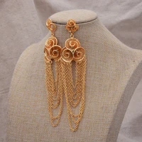 bengal africa luxury dubai gold color earrings for women girl tassel jewelry saudi arab earrings habesha indian bride gift