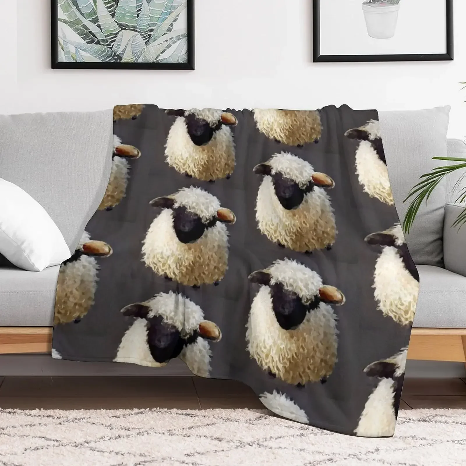 Плед Valais Blacknose Sheep 3 теплое зимнее одеяло для декоративного дивана-кровати