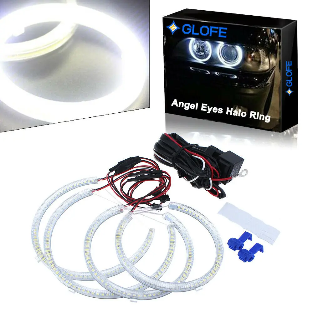 

Белые светодиодные кольца с ореолом Smd для Bmw X5 E53 04-06, фара ангельский глаз, демонический глаз Drl
