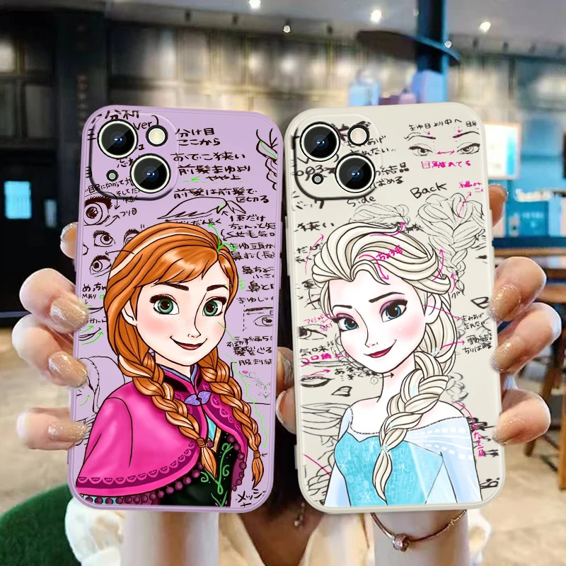 

Disney Aisha Anna Phone Case For Apple iPhone 13 12 Mini 11 Pro XS MAX XR X 8 7 6S SE Plus Liquid Candy Color Shell Coque Capa