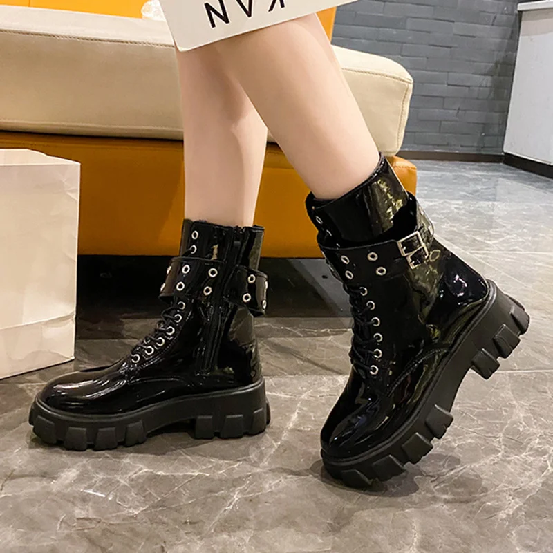 

Fashion Women Boots 2022 Winter All Equipped with Comfortable Boots Women High-quality PU Leather Thick Heel Women Shoes