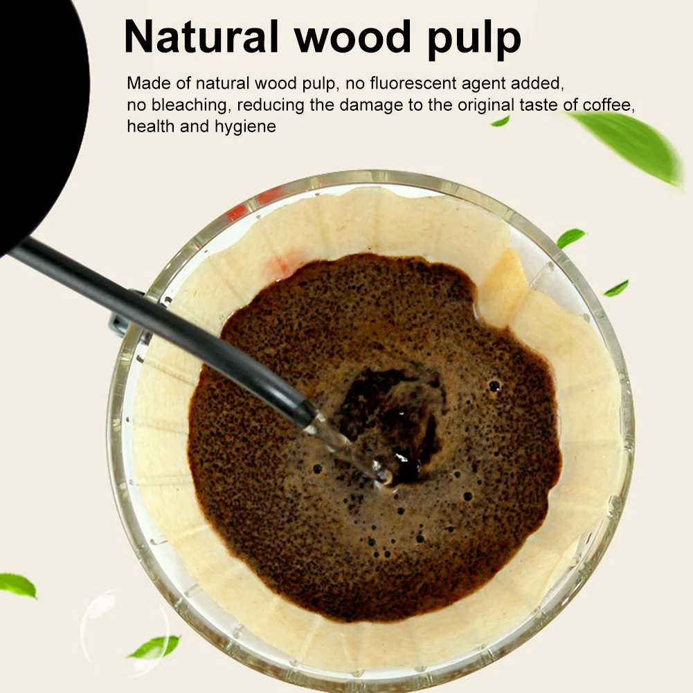 

V60 Coffee Filter Paper Disposable Cone Coffee Filters Paper Natural Unbleached Cone Paper For Pour Over Coffee Dripper